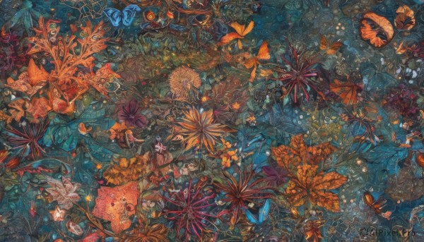 A butterfly caught in a vivid scenery