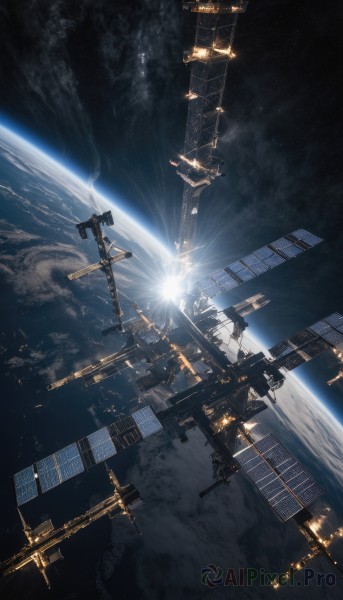 The wonder of a spacecraft in a picturesque sunlight