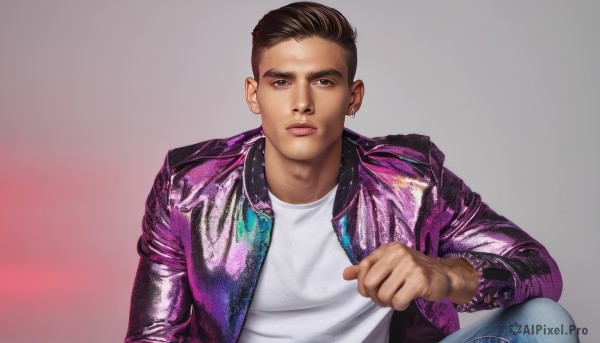 The charm of a male in a bold dynamic scene