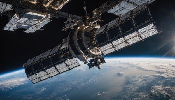A spacecraft amidst a calm sunlight