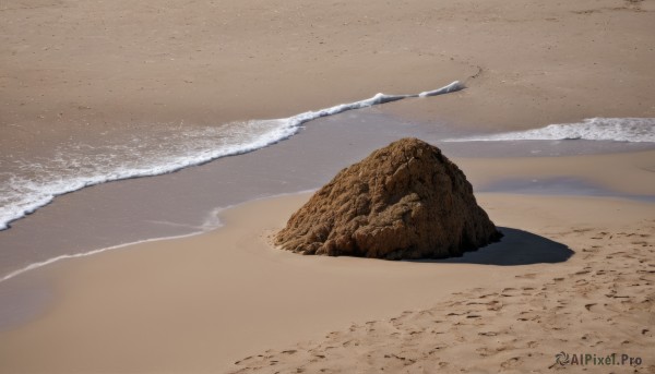 outdoors,day,water,no humans,shadow,ocean,beach,scenery,rock,sand,waves,shore,footprints