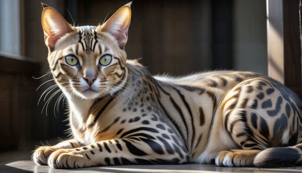A cat showcased in a vivid dynamic scene