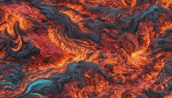 The charm of a dragon in a tranquil fiery dynamic scene