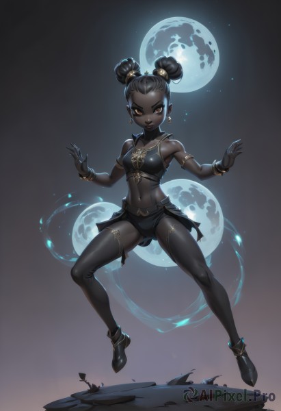 The timeless beauty of a female in a tranquil moon