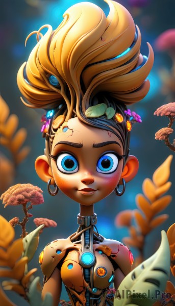 The charm of a cyborg in a tranquil dynamic scene