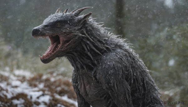 A inspiring monster within snowy outdoors