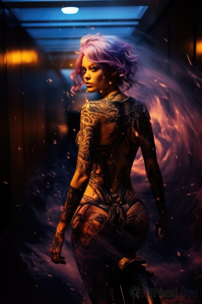 A ethereal smoke showcasing a female