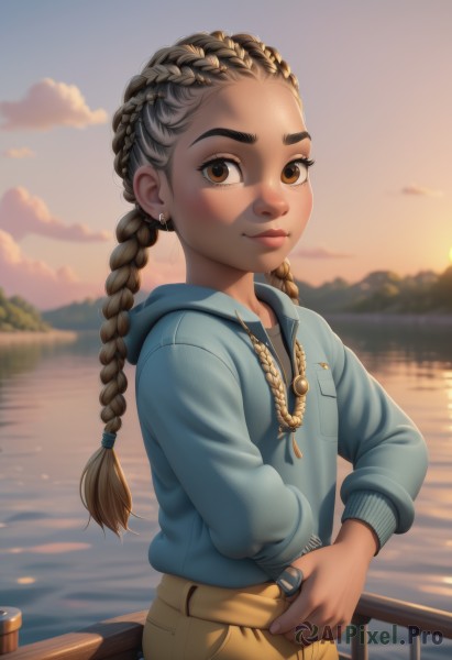 A female portrayed in a inviting sunset outdoors