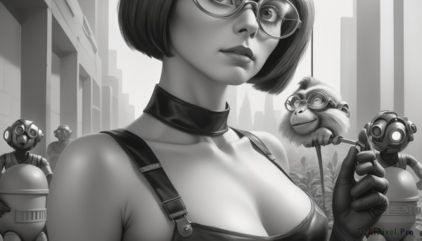 The charm of a female in a scenic building
