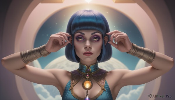 Dynamic scene brought to life with a serene female