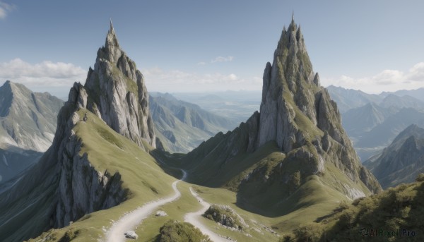 A dynamic view of a landscape in day