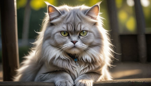 A inspiring cat within outdoors