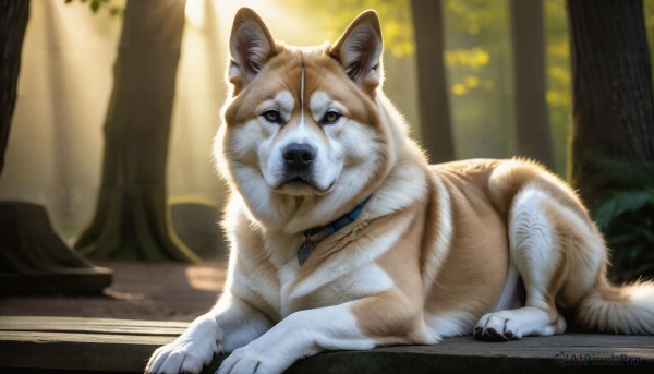 A vivid day showcasing a dog