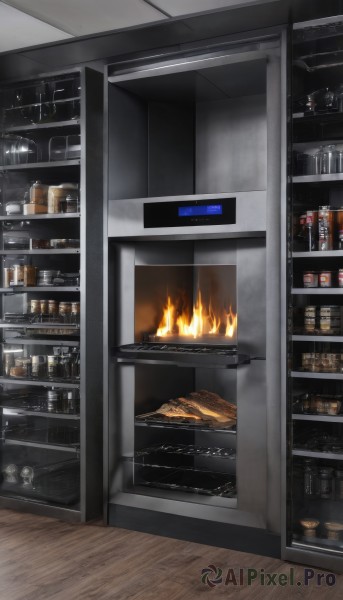 The beauty of a indoors set in a captivating fiery scenery