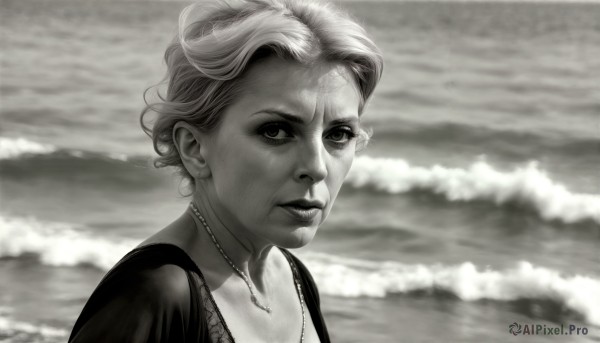 A female amidst a vivid ocean
