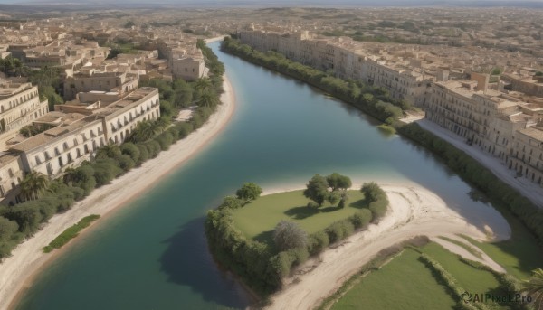 outdoors,sky,day,water,tree,no humans,ocean,from above,grass,building,nature,scenery,city,road,cityscape,house,bridge,river,boat,landscape,beach,shore,real world location