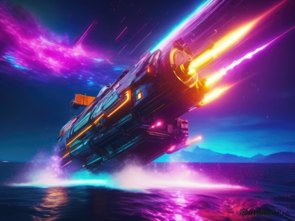 A stunning portrayal of a spacecraft in a breathtaking outdoors