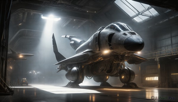 A spacecraft captured in a dynamic light rays