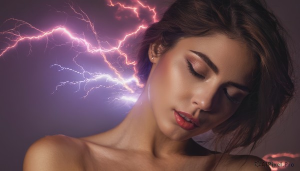 A female portrayed in a inviting dynamic scene