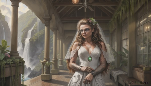 A tranquil view of a female in scenery