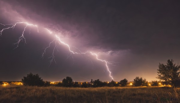 A lightning surrounded by a captivating rainy outdoors
