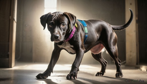 The majestic beauty of a dog set within a calm dynamic scene