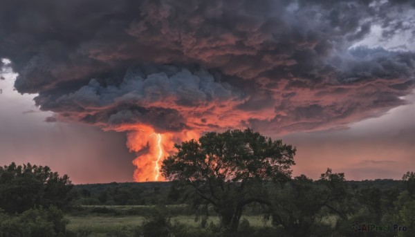 A landscape portrayed in a inviting sunset outdoors