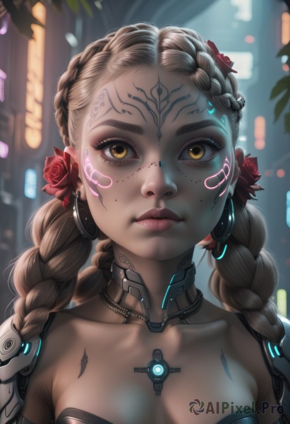 A tranquil outdoors showcasing a cyborg