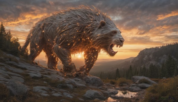 Image of a monster in a vibrant sunset outdoors