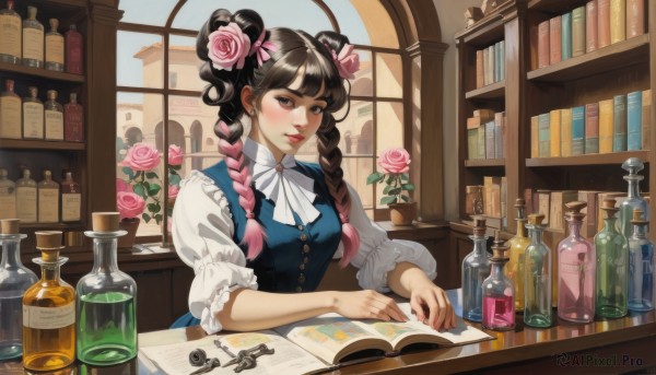 A female set against the backdrop of a serene day