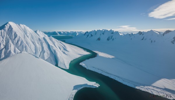 A vivid snowy day highlighting a landscape