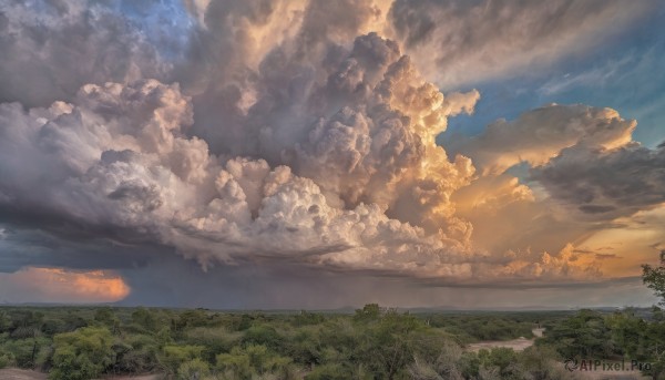 outdoors,sky,day,cloud,water,tree,blue sky,no humans,cloudy sky,grass,nature,scenery,forest,sunset,river,landscape,ocean,horizon