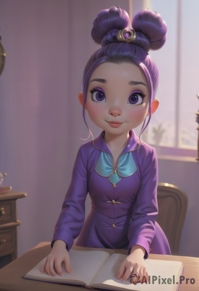 A peaceful image of a child in window