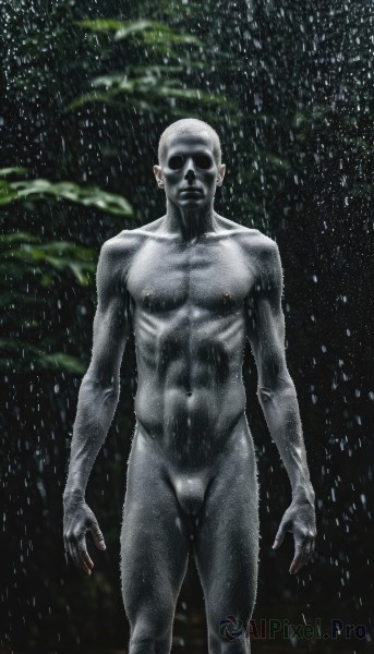 A breathtaking rainy tree with a male