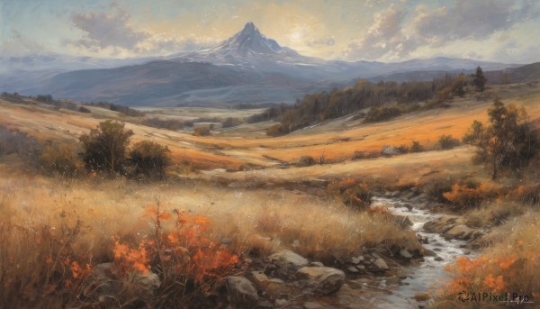 An iconic landscape framed by a calm sunset day