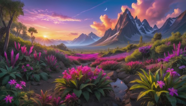 The timeless beauty of a landscape in a bold sunset outdoors