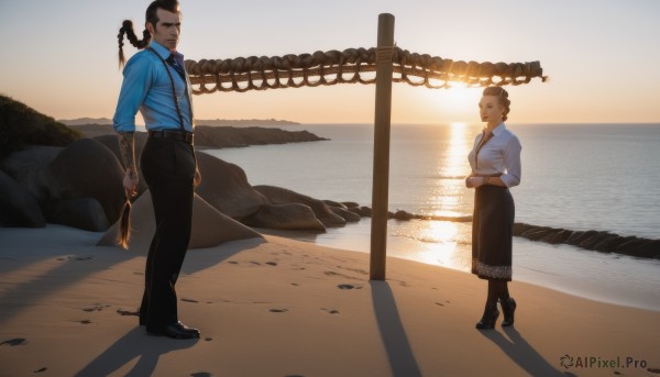 Sunset outdoors brought to life with a dynamic male
