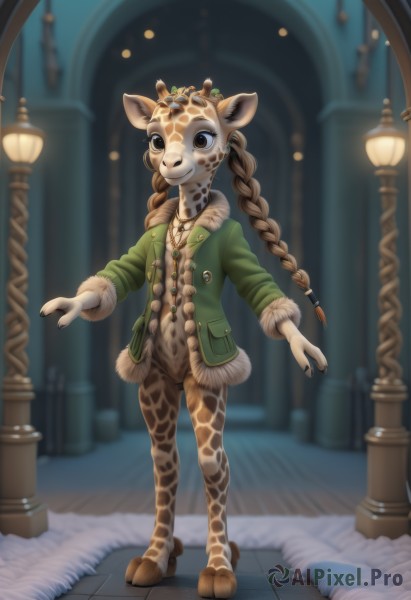 A charming dynamic scene featuring a female