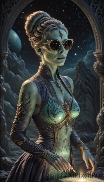 A refreshing image of a female in night sky