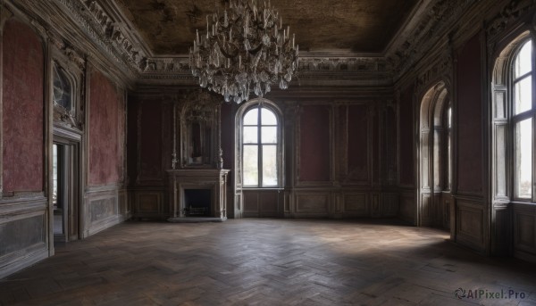 day,indoors,no humans,window,chair,sunlight,scenery,wooden floor,stairs,door,candle,architecture,pillar,hallway,carpet,church,arch,candlestand,chandelier,table,fantasy,wall,throne,painting (object),ceiling