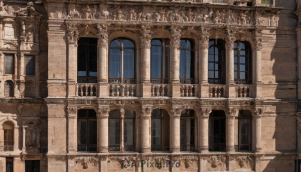 outdoors,day,indoors,no humans,window,shadow,building,scenery,stairs,door,railing,architecture,pillar,church,arch,sky,sunlight,reflection,bridge,column