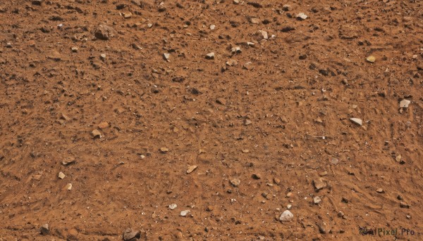 monochrome,outdoors,no humans,traditional media,scenery,rock,sepia,brown theme,orange theme,from above,sand,debris,desert