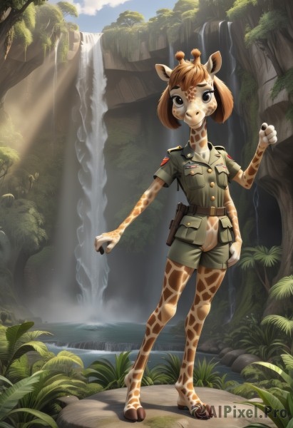A female surrounded by a serene day