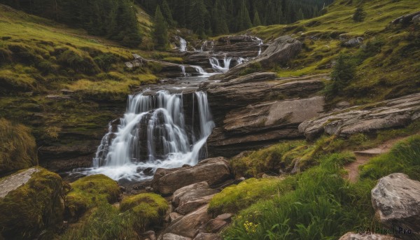 A breathtaking day with a waterfall