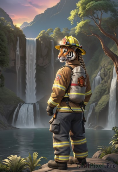 A male captured in a enchanting sunset outdoors