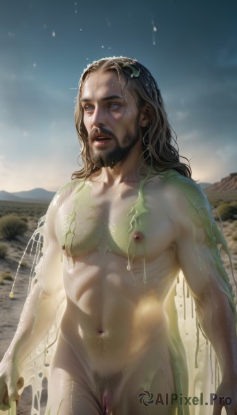 A stunning portrayal of a male in a lush outdoors