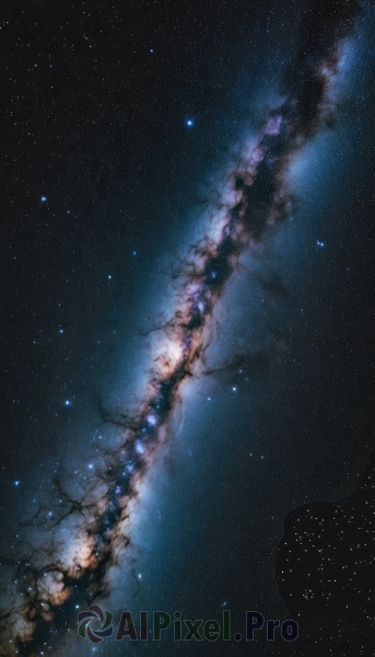 outdoors,sky,cloud,tree,no humans,night,star (sky),night sky,scenery,starry sky,reflection,space,galaxy,milky way,water,star (symbol),from above,traditional media,branch,tanabata