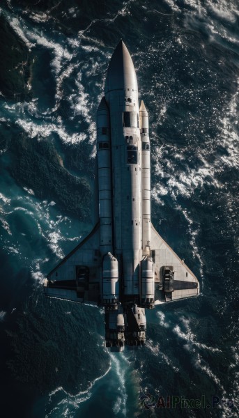 A graceful view of a spacecraft in outdoors