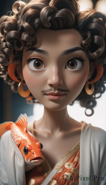 A female surrounded by a captivating dynamic scene