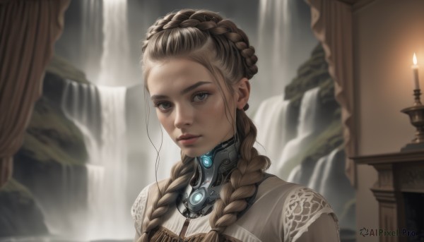 The wonder of a female in a peaceful dynamic scene